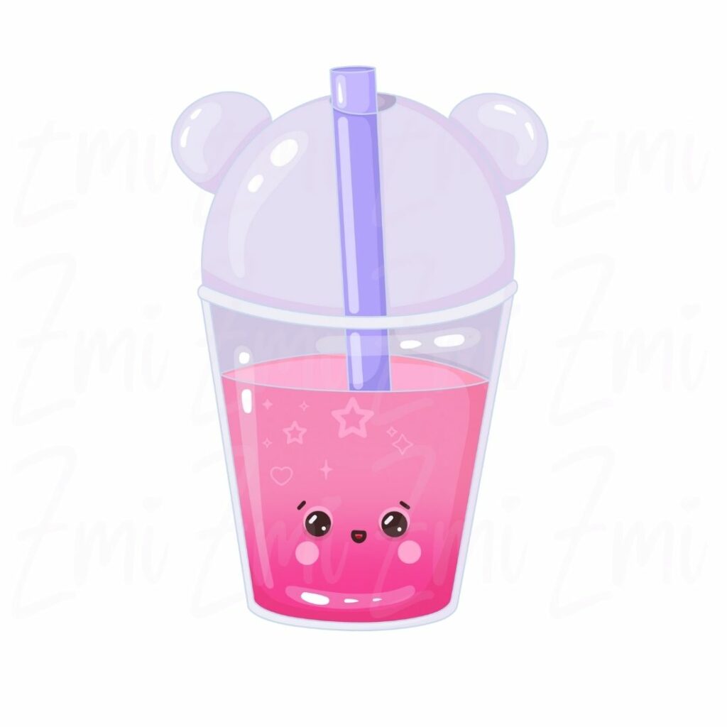 Cute Kawaii Drinks Bubble Tea Illustration PNG - MasterBundles