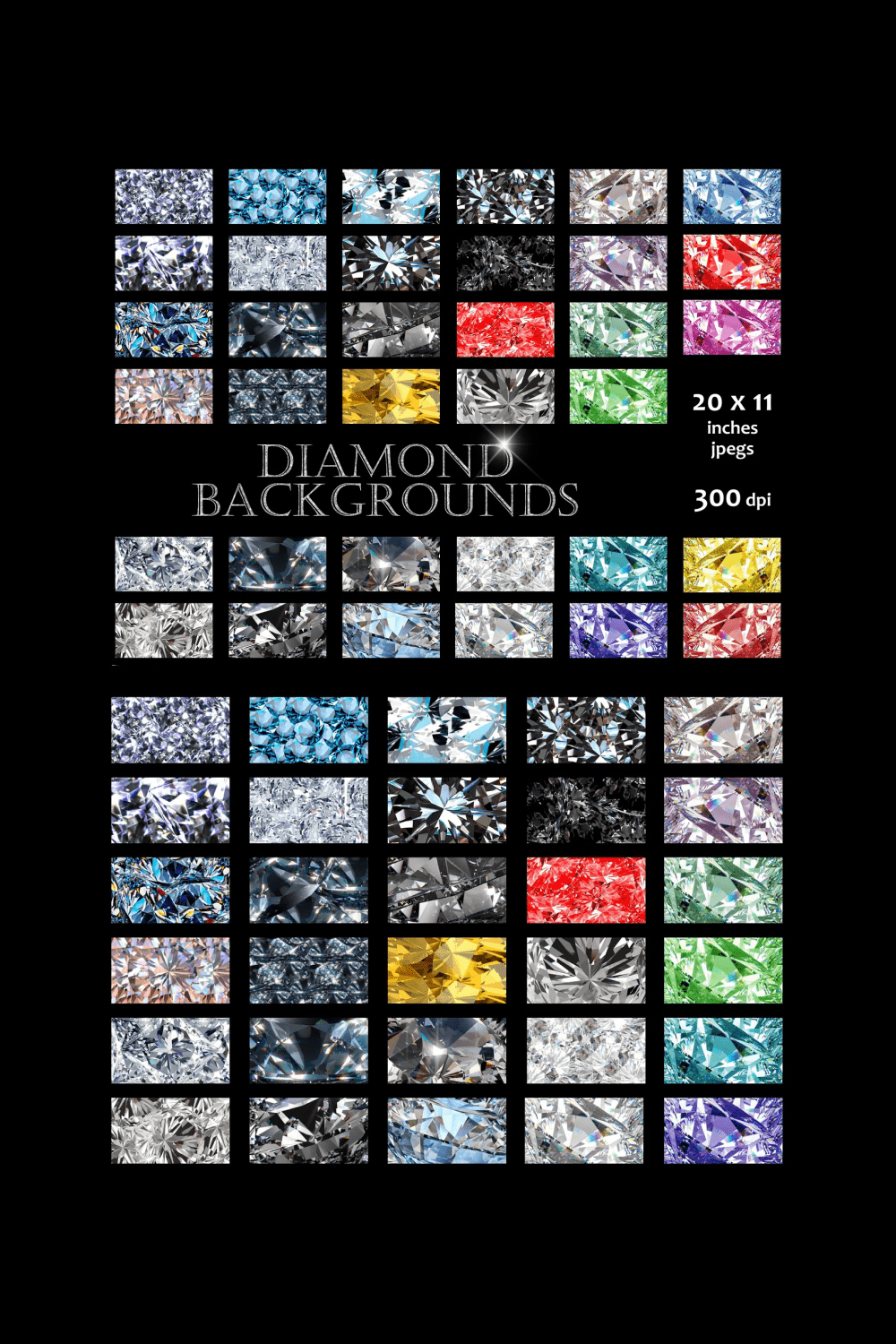 35 JPEG Diamond Backgrounds, Diamond Paper.