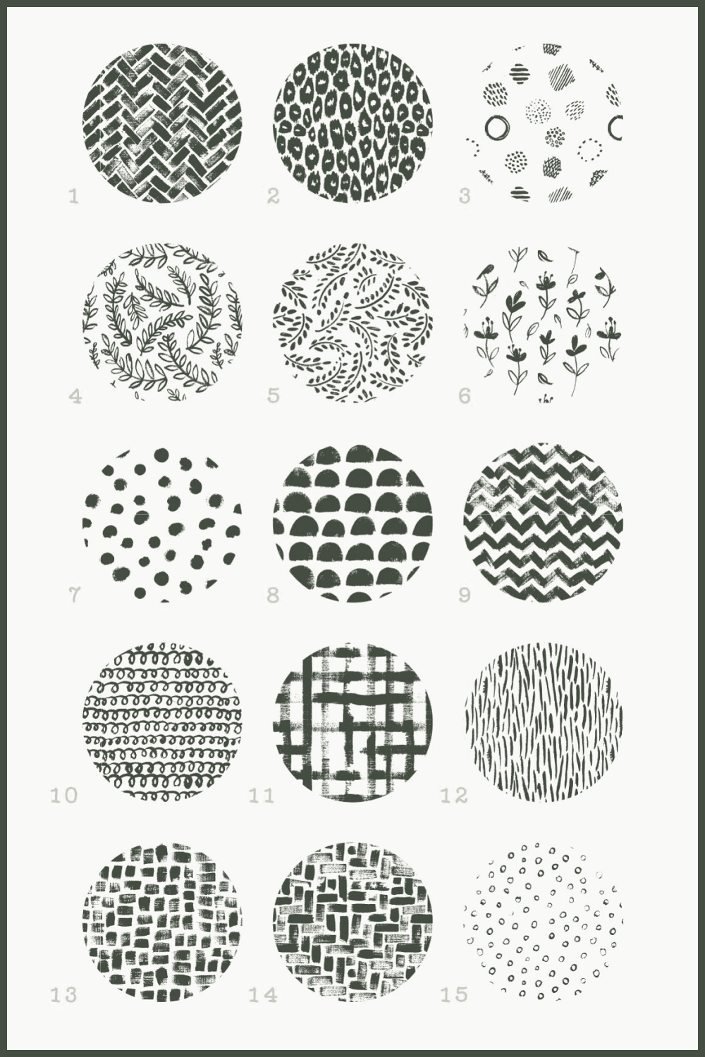 Handmade brush pattern collection.