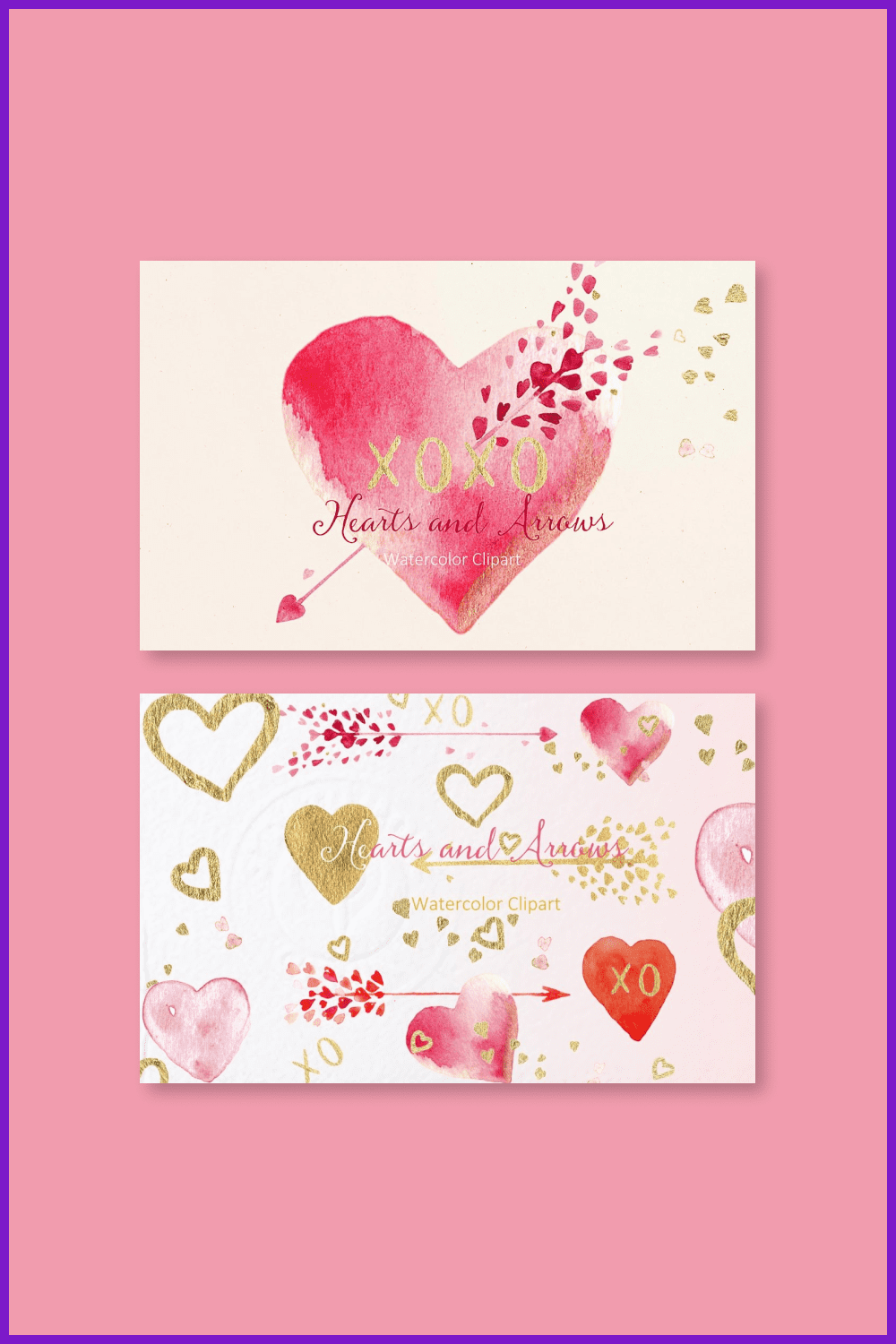 Hearts and Arrows Valentine’s Clipart.