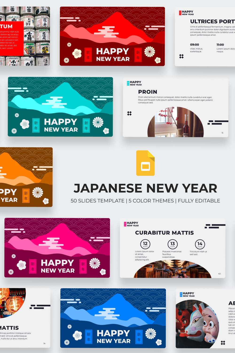 Japan New Year Google Slides Theme.
