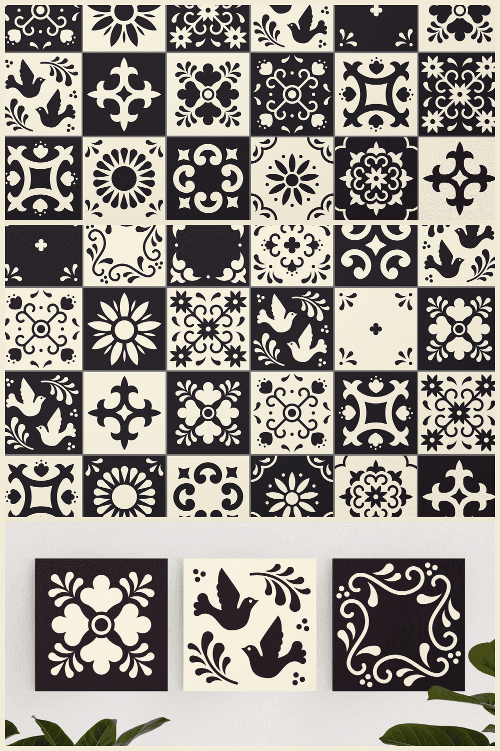 Mexican Talavera Tiles Patterns Set.