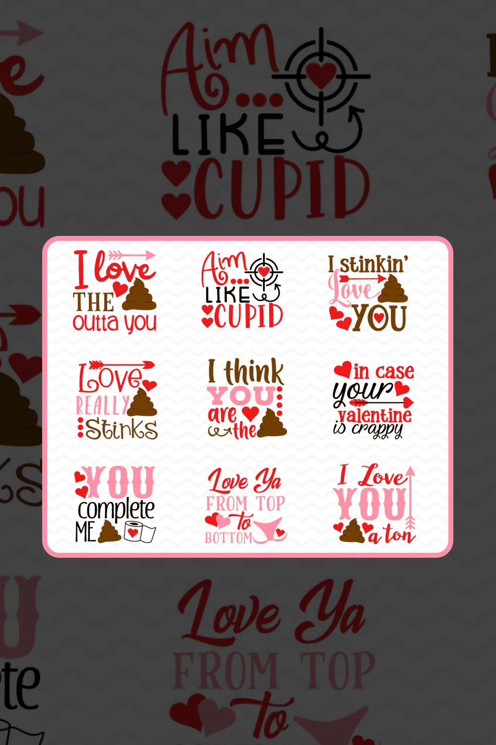 3 valentine toilet paper love lettering