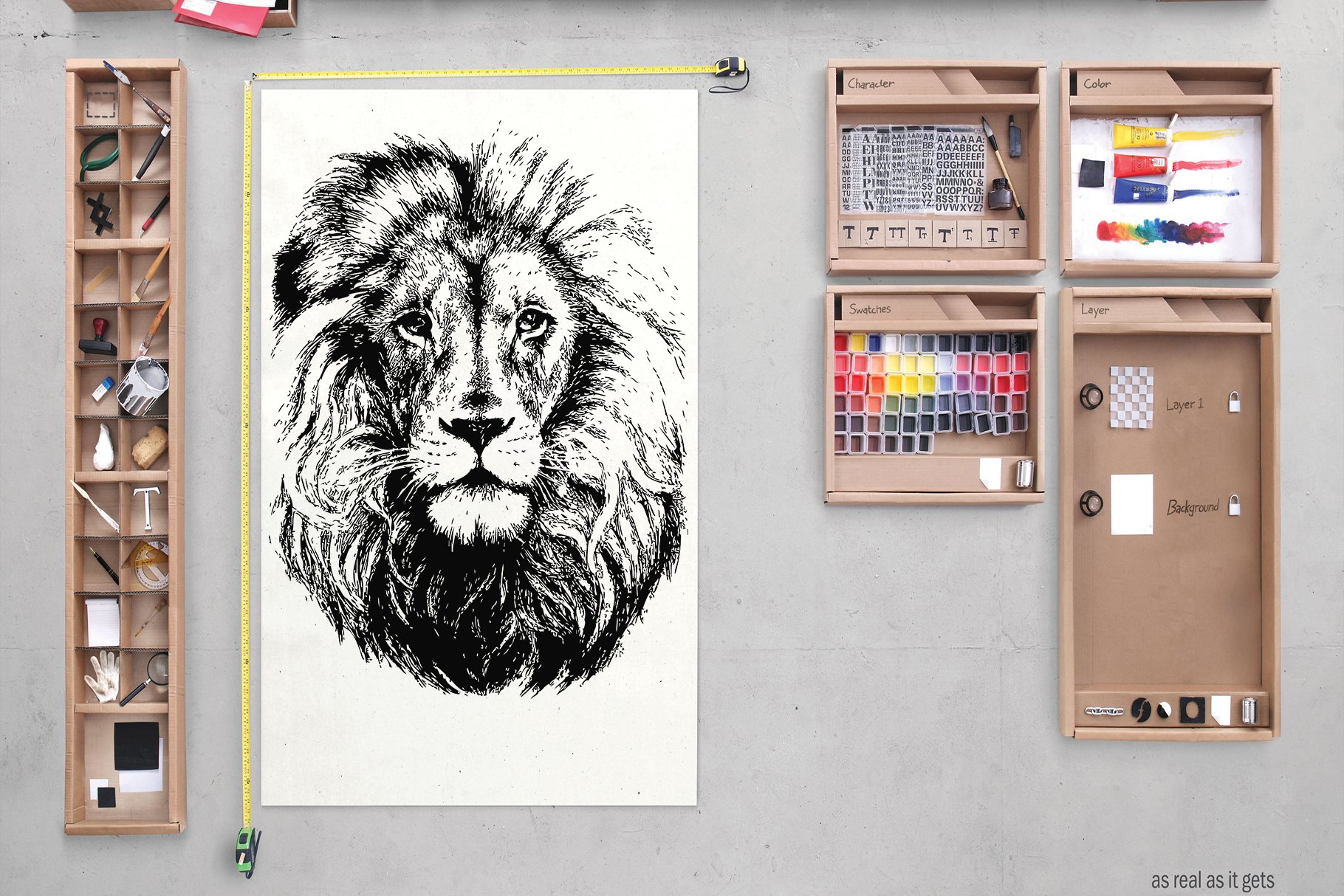 Lion Head | Hand Drawn | Vector.
