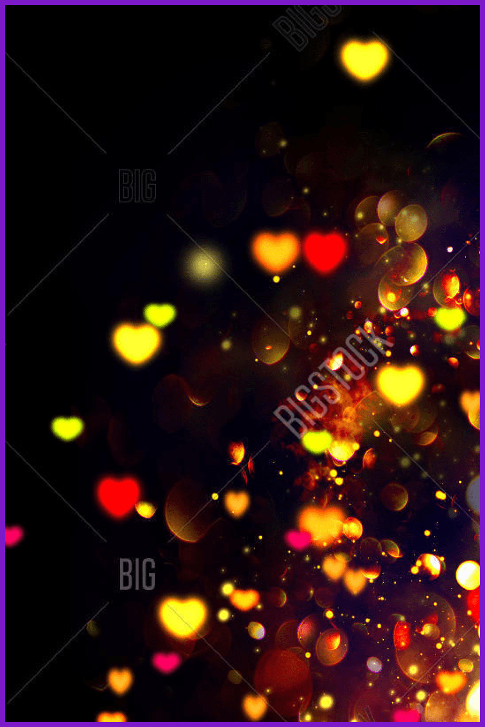 Valentine Hearts Abstract blinking Background.