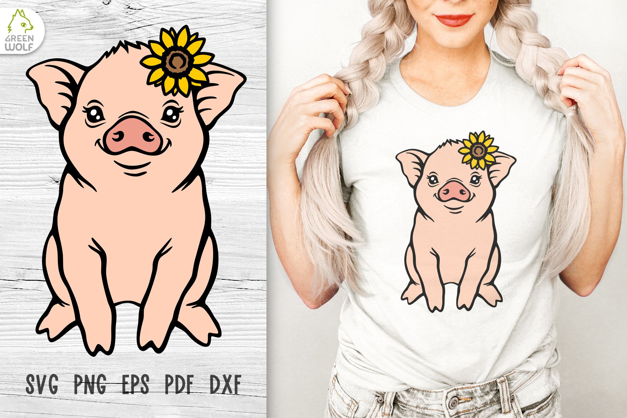 Pig SVG Farm Animals SVG Farmhouse SVG Layered SVG Cut Files.