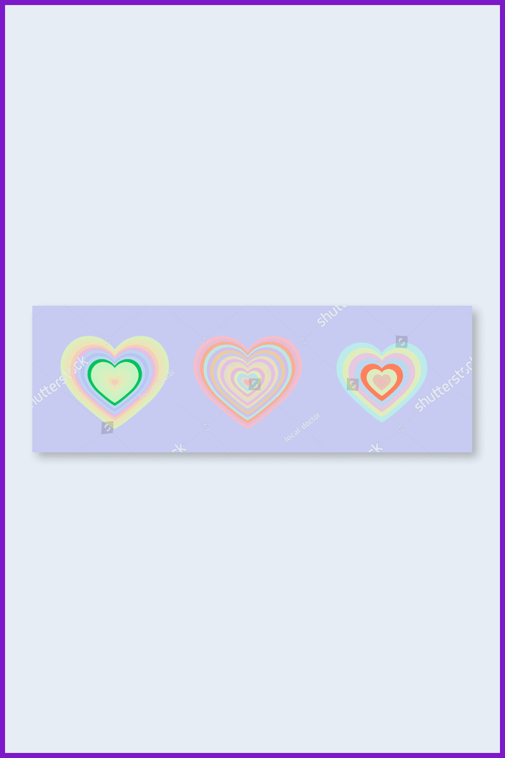Tunnel of Concentric hearts in pastel colors.