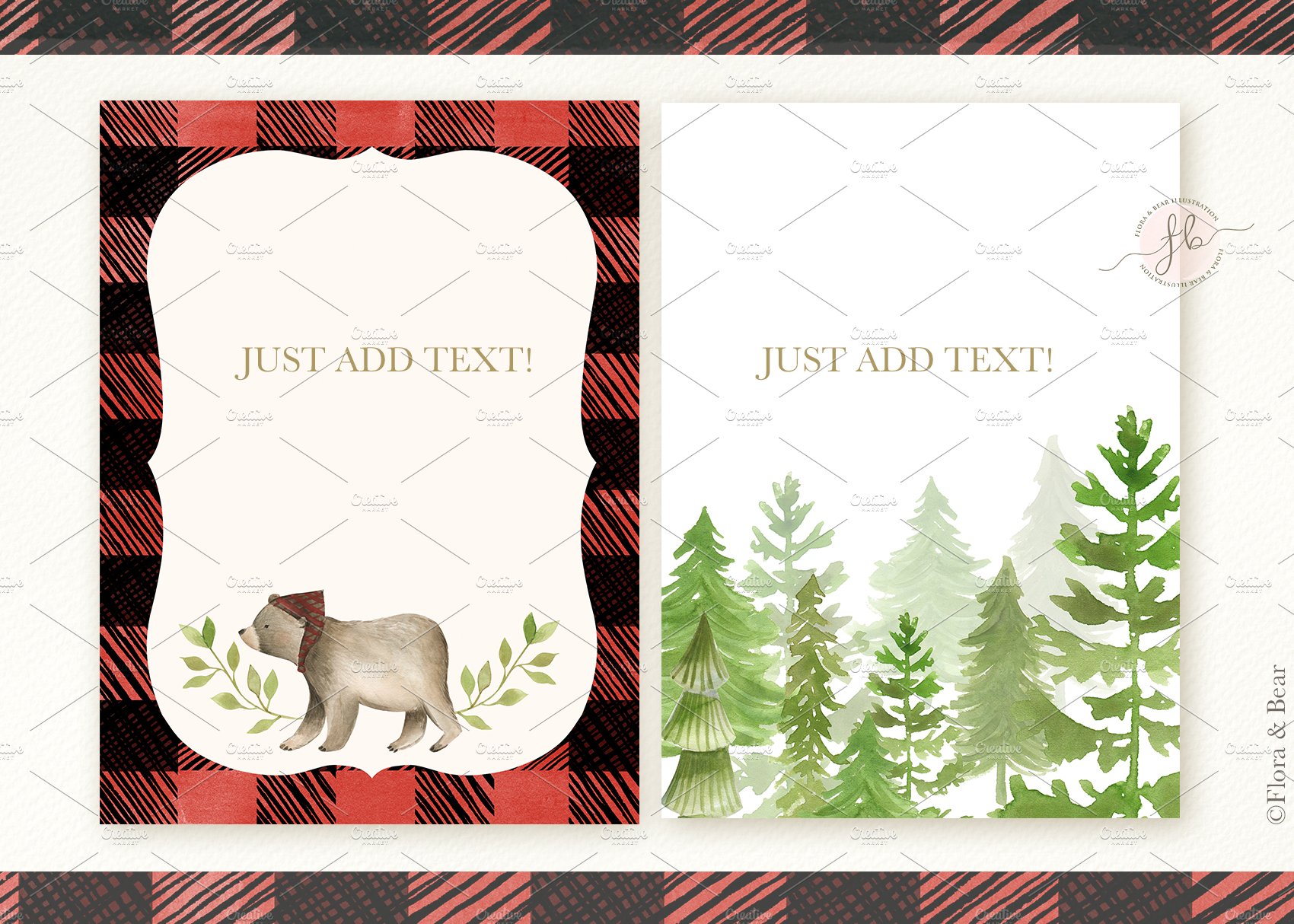 Winter cards with wild animals.