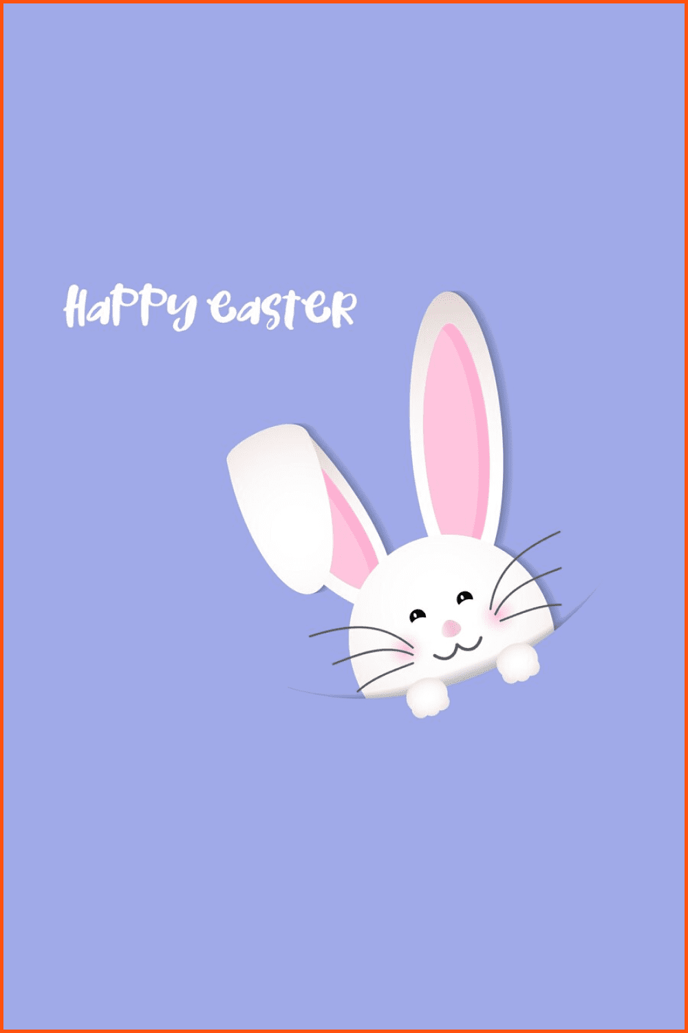 Violet background easter with funny rabbit.