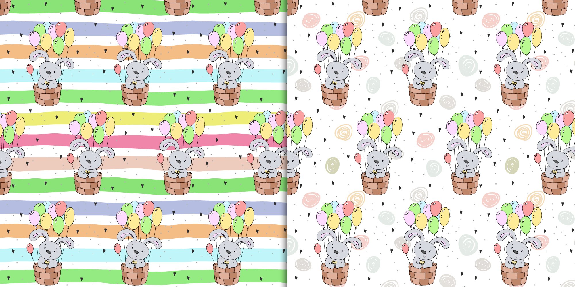 Cute rabbits patterns colection!.