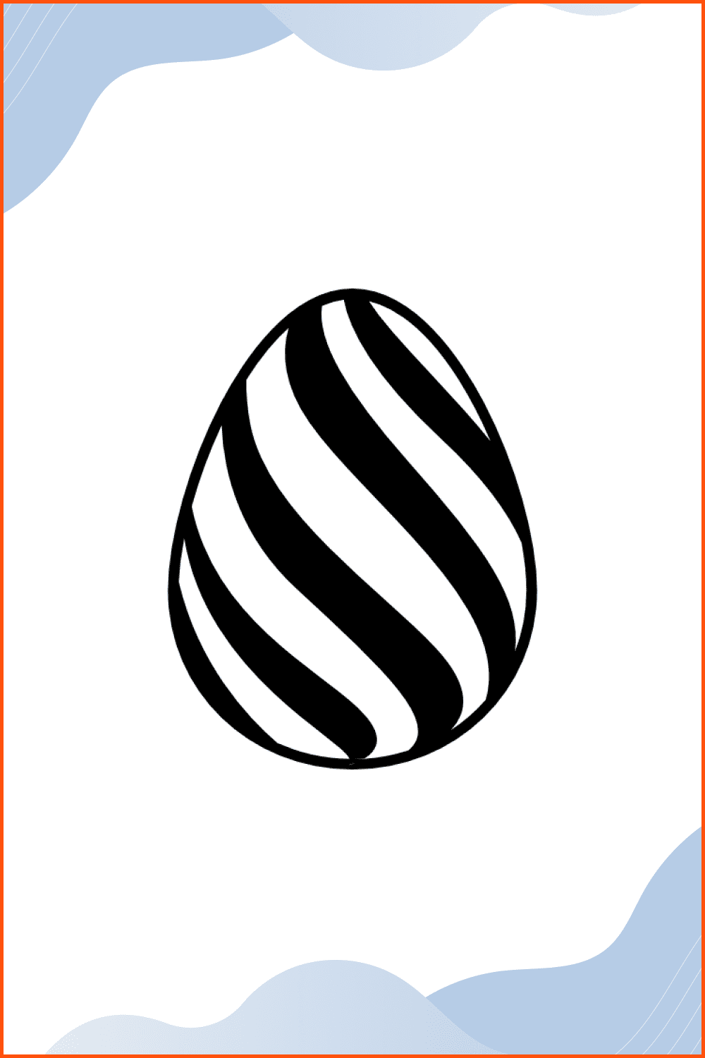 Easter egg with stripes.