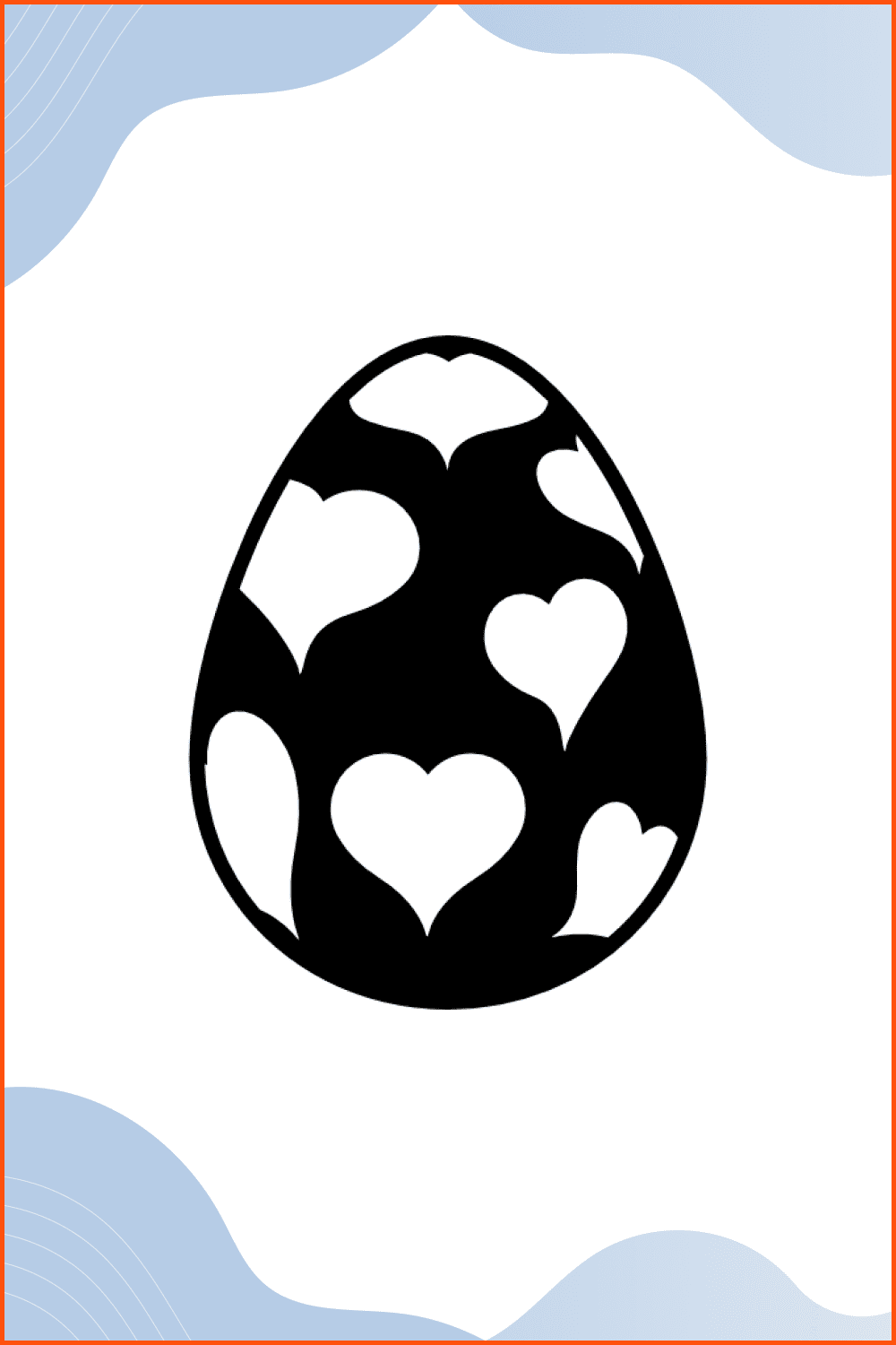 Easter egg with hearts.