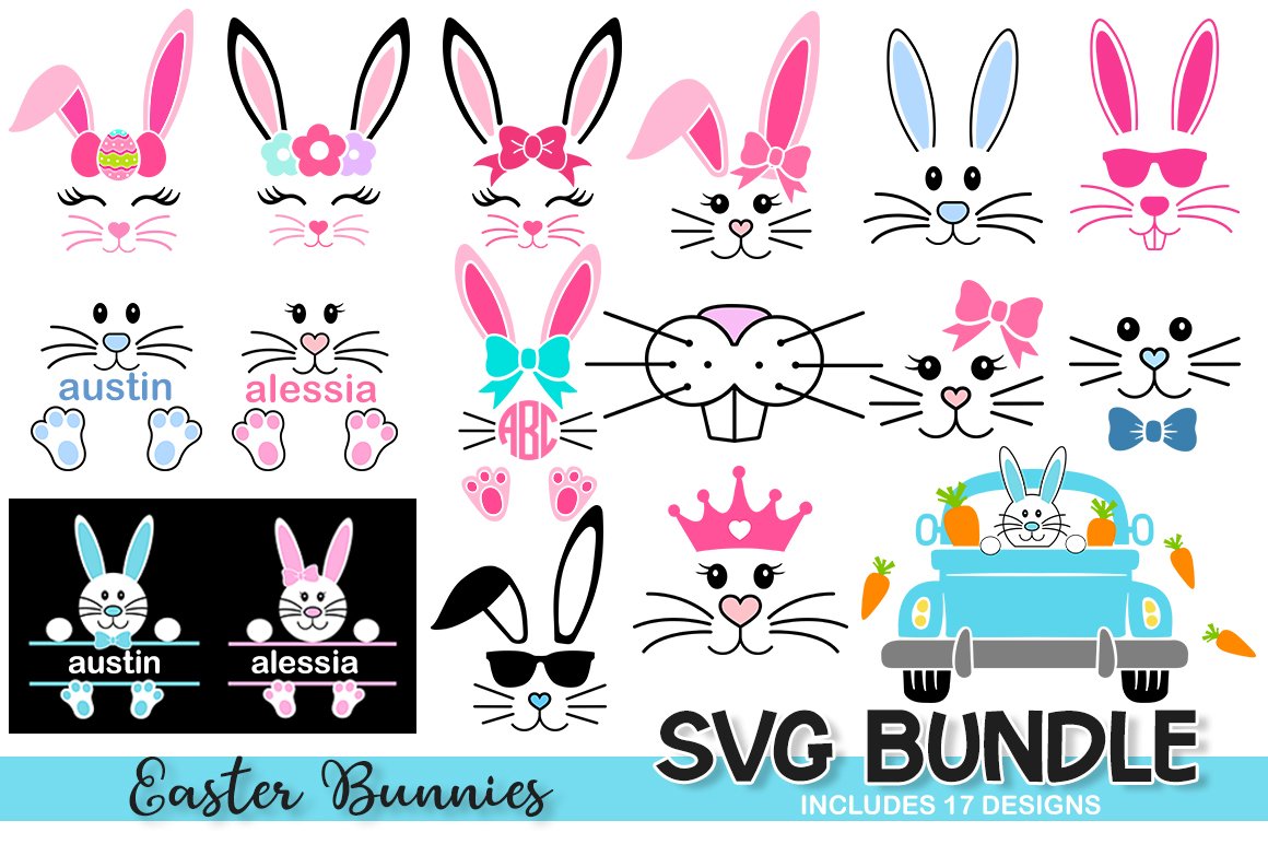 Easter Svg bundle, Easter Bunny Svg.