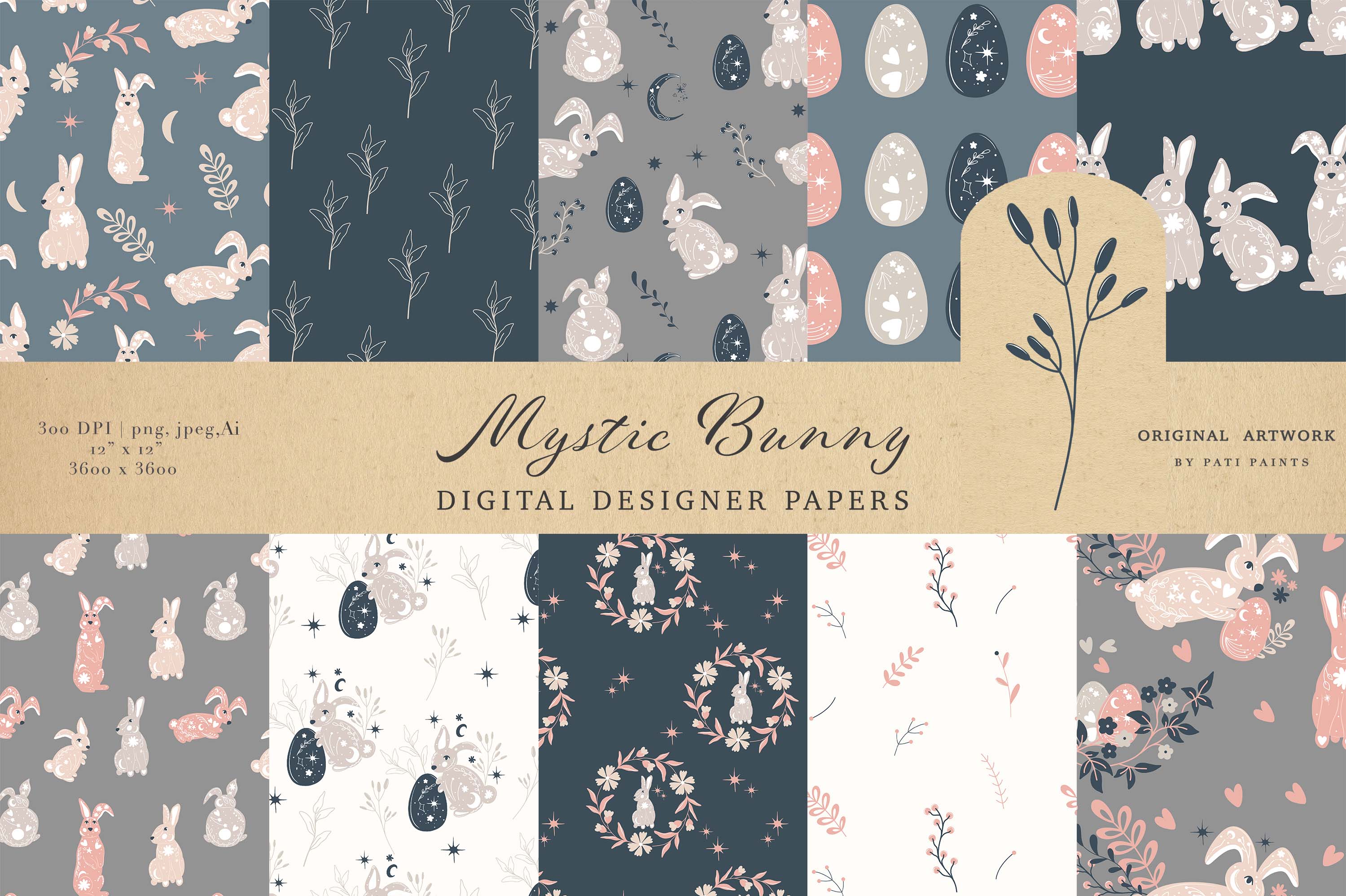 Mystic Bunny Collection patterns.