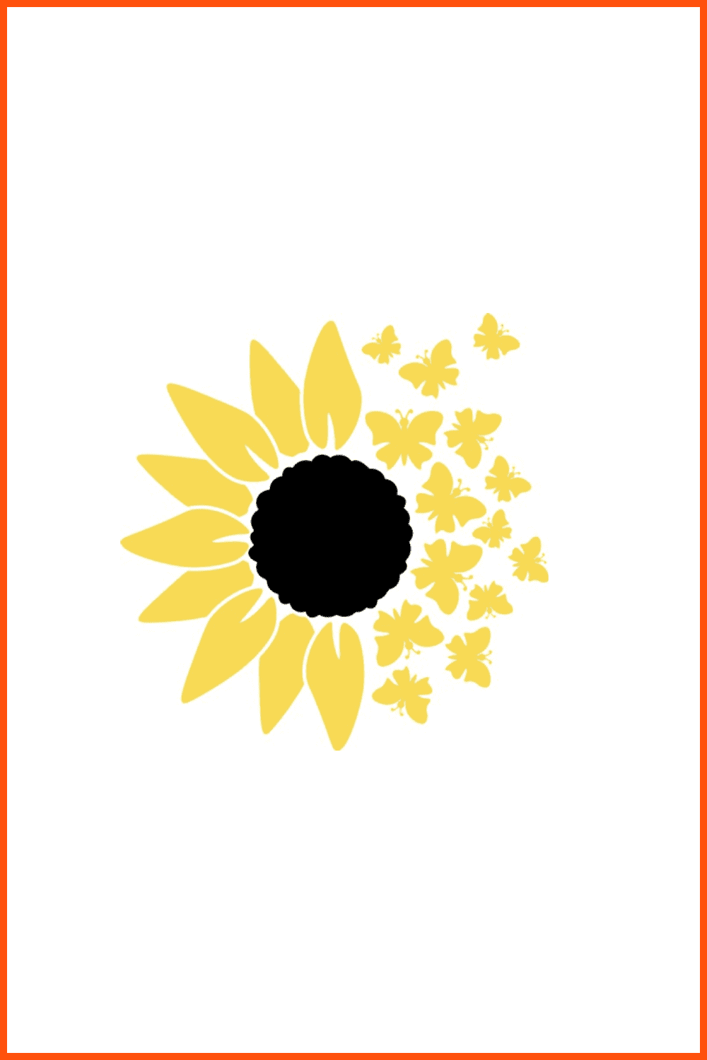Butterfly Sunflower - SVG Designs.