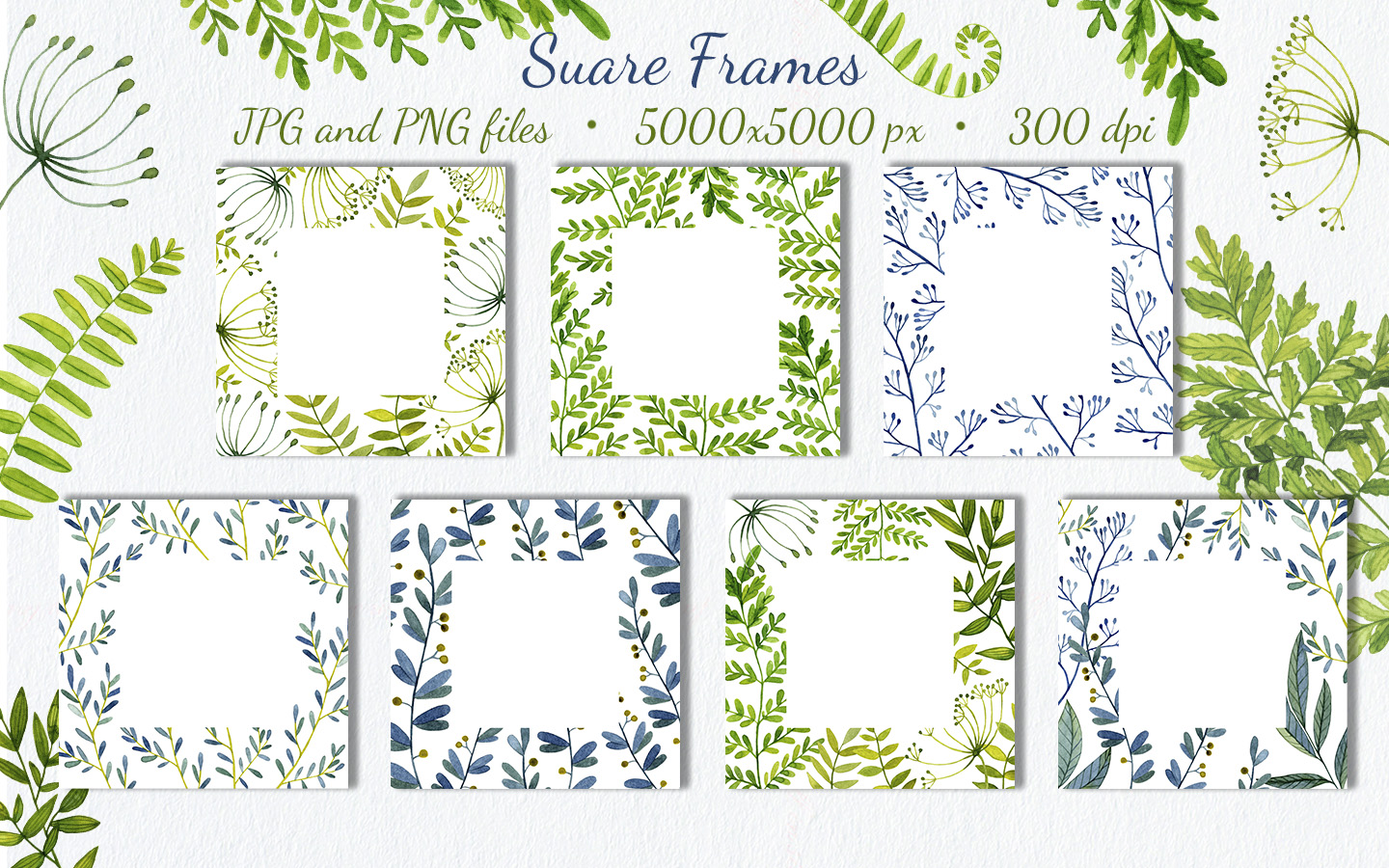Forest herbs watercolor clipart