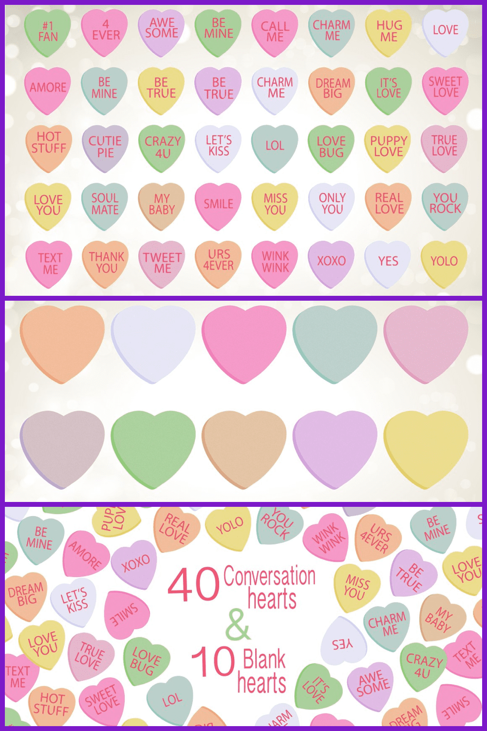 Valentine Clipart – Candy Hearts.