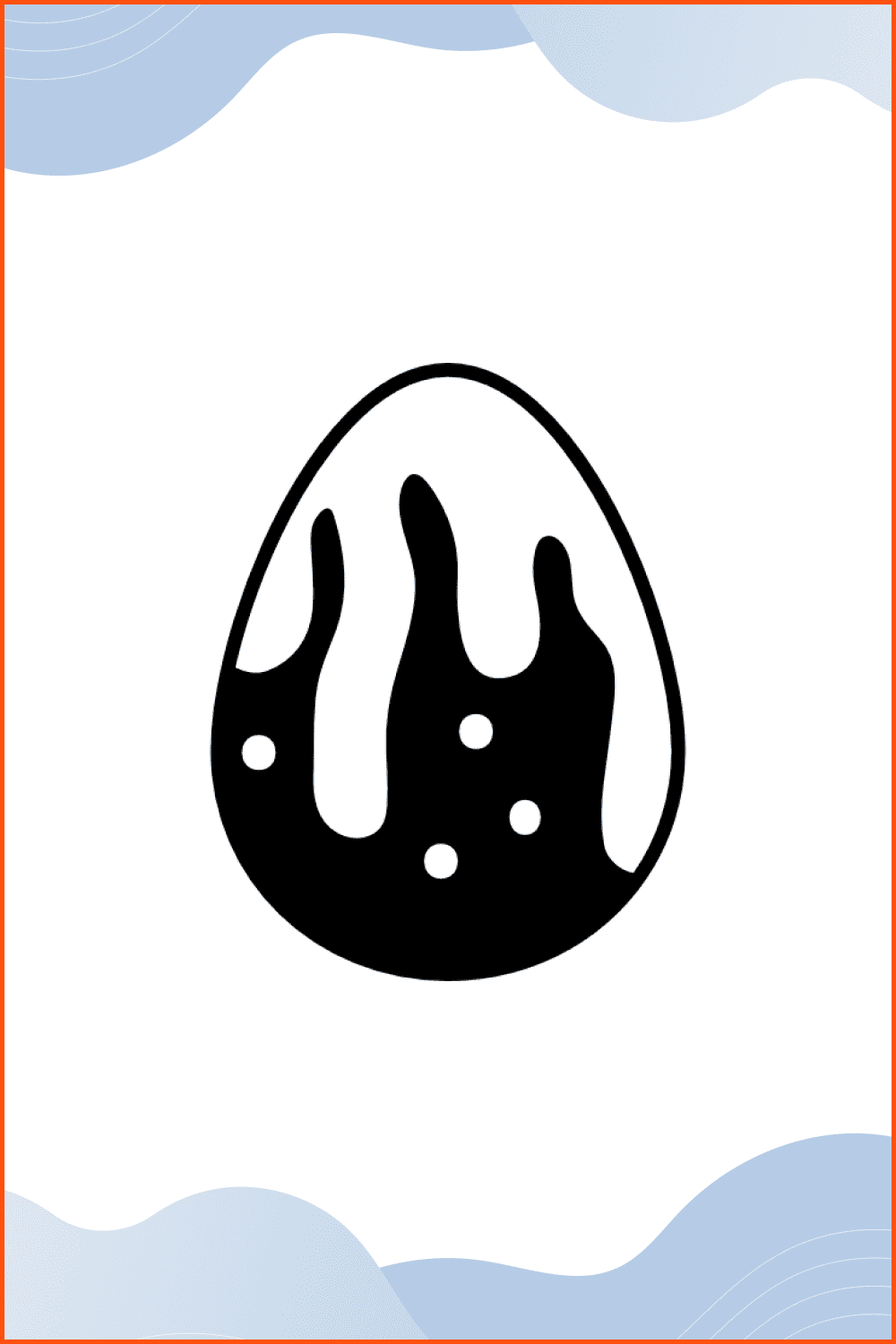 Free icon easter egg of dark chocolate with white chocolate melting on it.