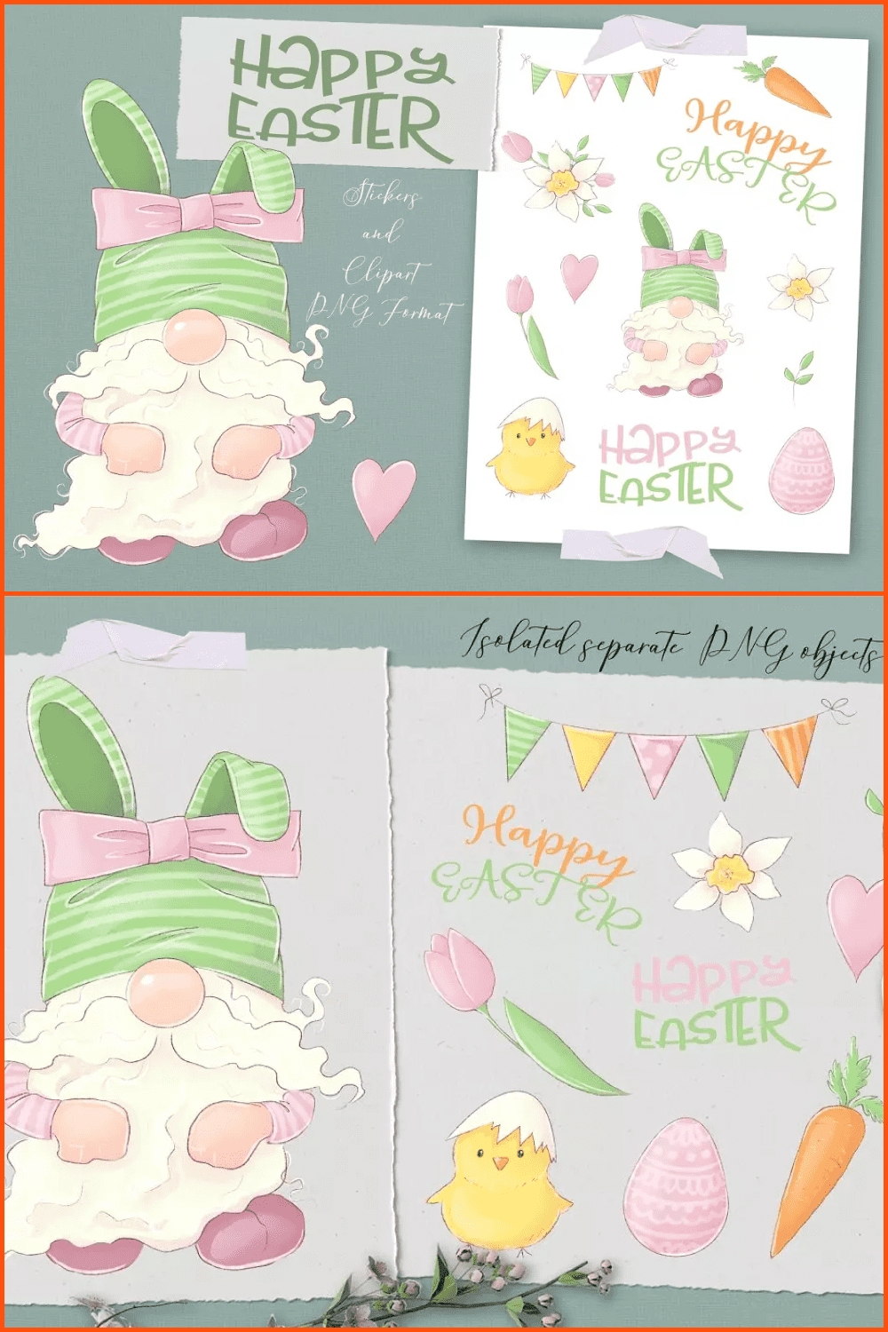 Easter Gnome Clipart.