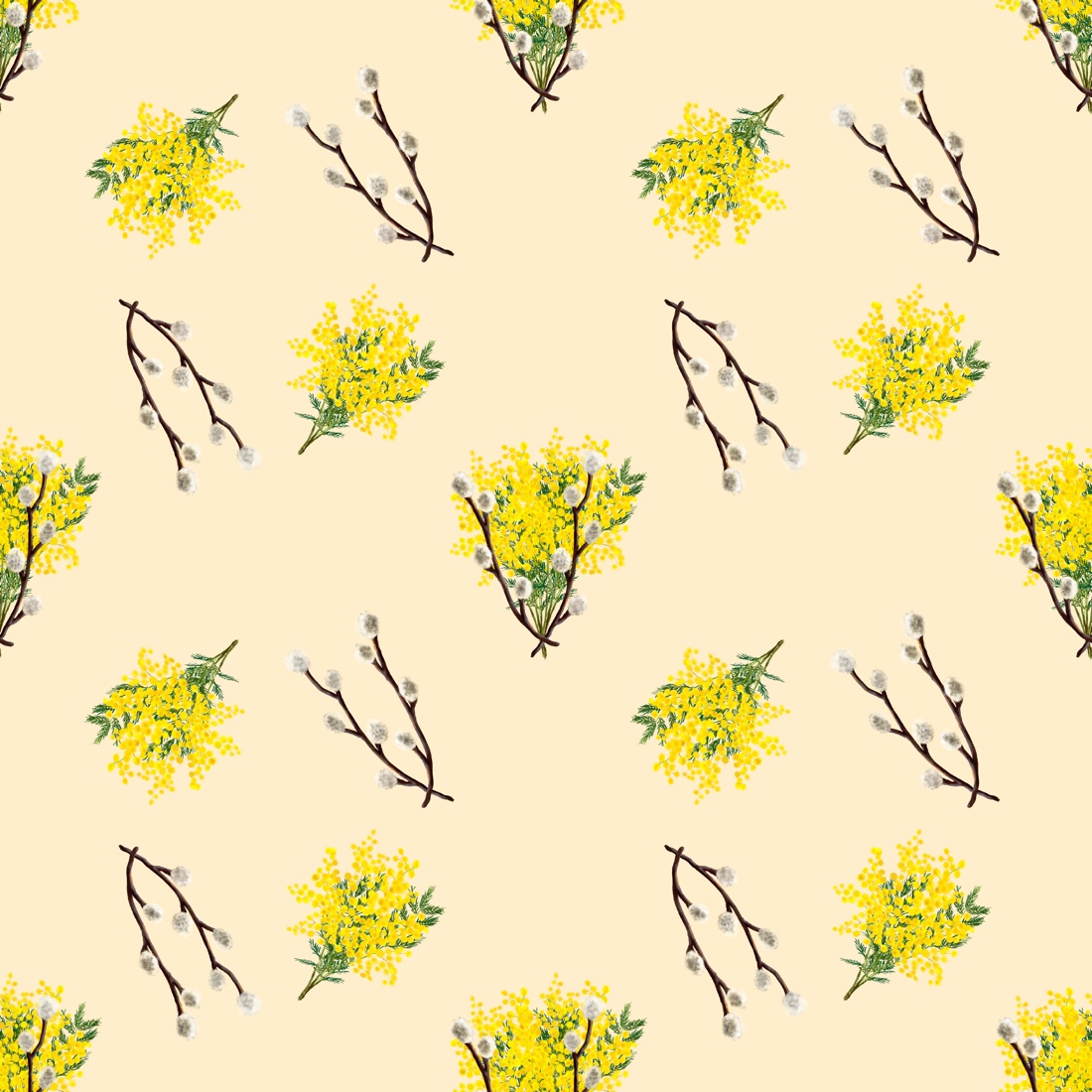 Floral Hand Drawn Seamless Patterns Description 