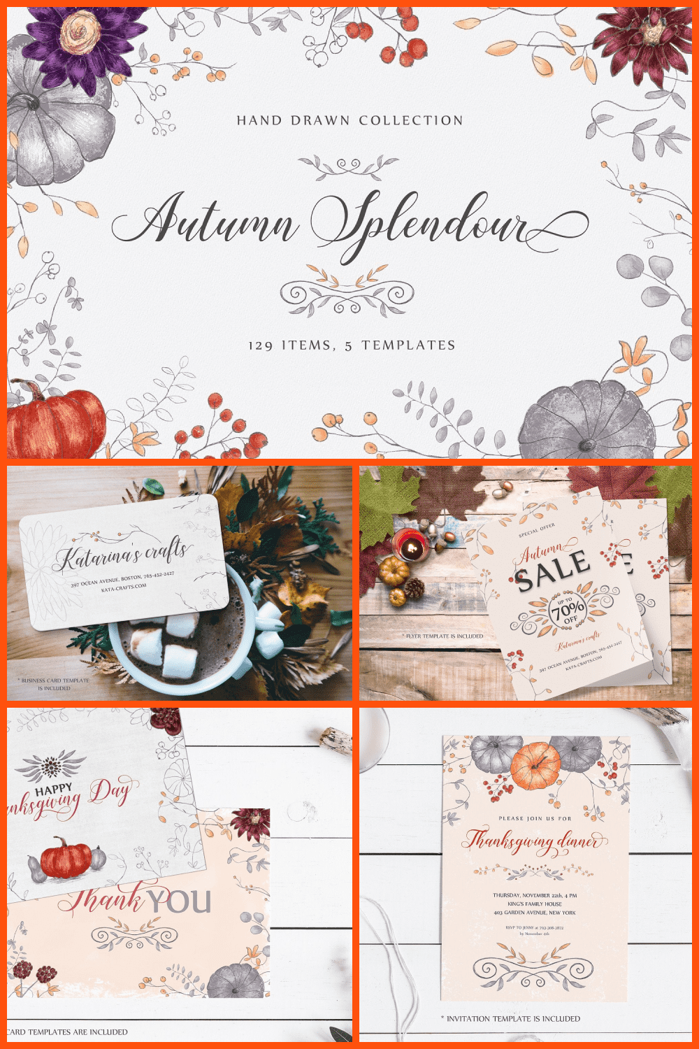 Autumn Splendour: 129+ Hand Drawn Elements.