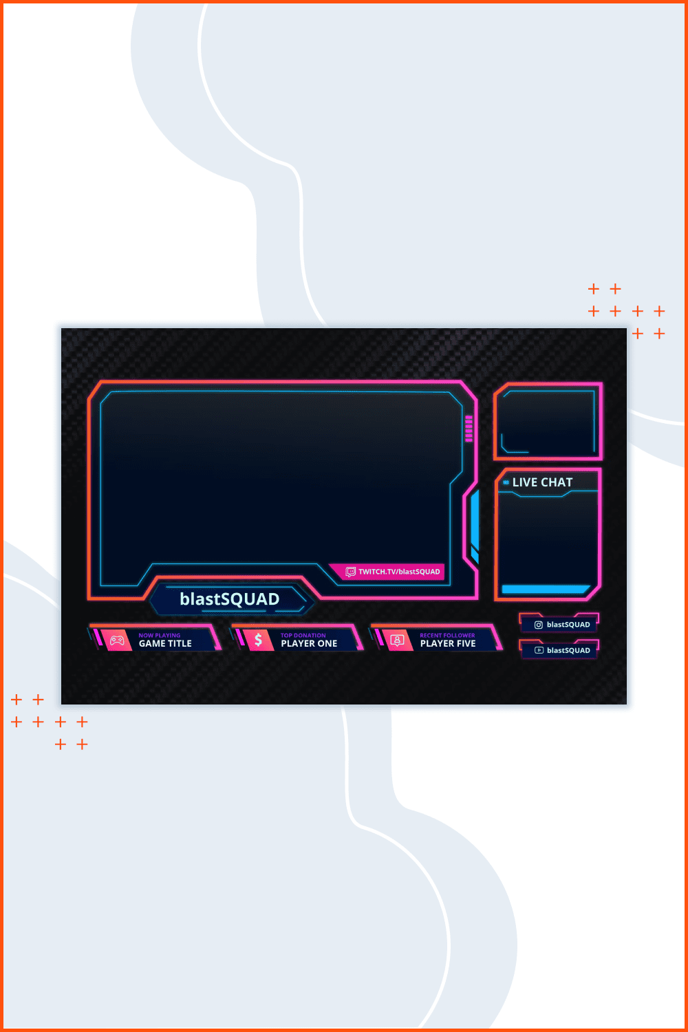 Free customizable Twitch webcam overlay templates