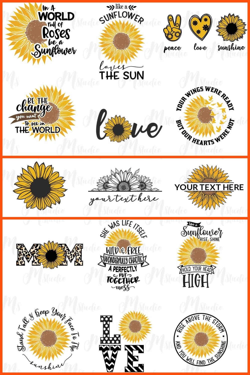 Sunflower SVG Bundle. (676756) | SVGs.