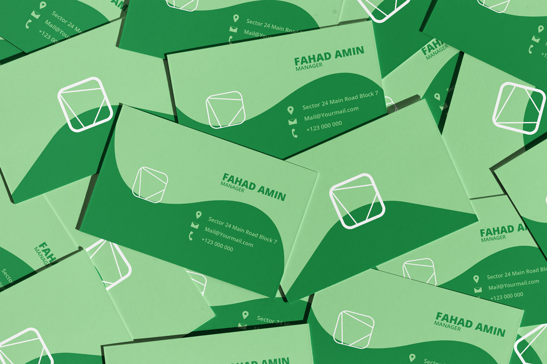 Vector Soft and Dark Green Minimal Creative Business Card