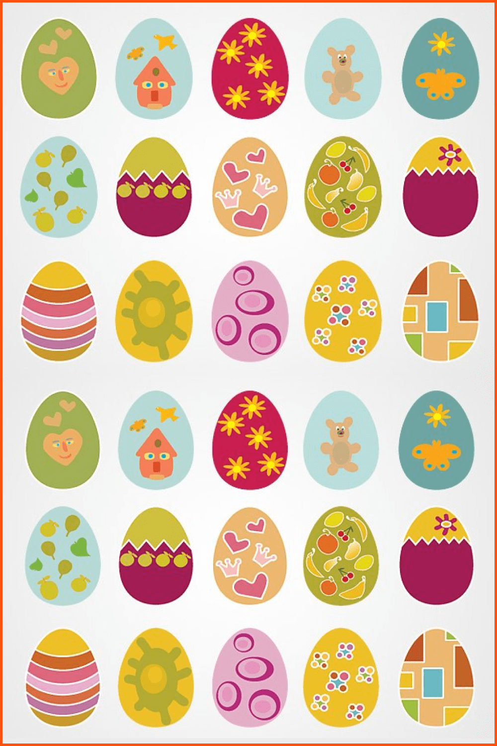 Easter eggs vector set (free).
