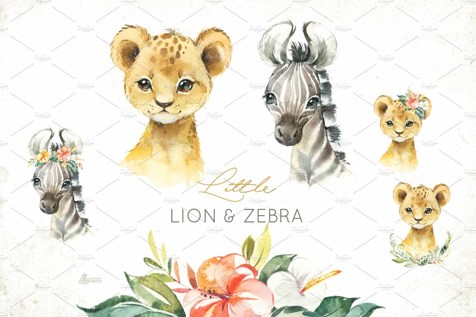 Africa. Little Watercolor Animals – MasterBundles