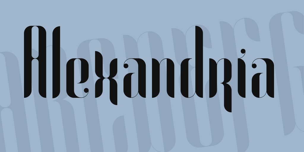 Alexandria Alien Font Family - minimalistic style preview.