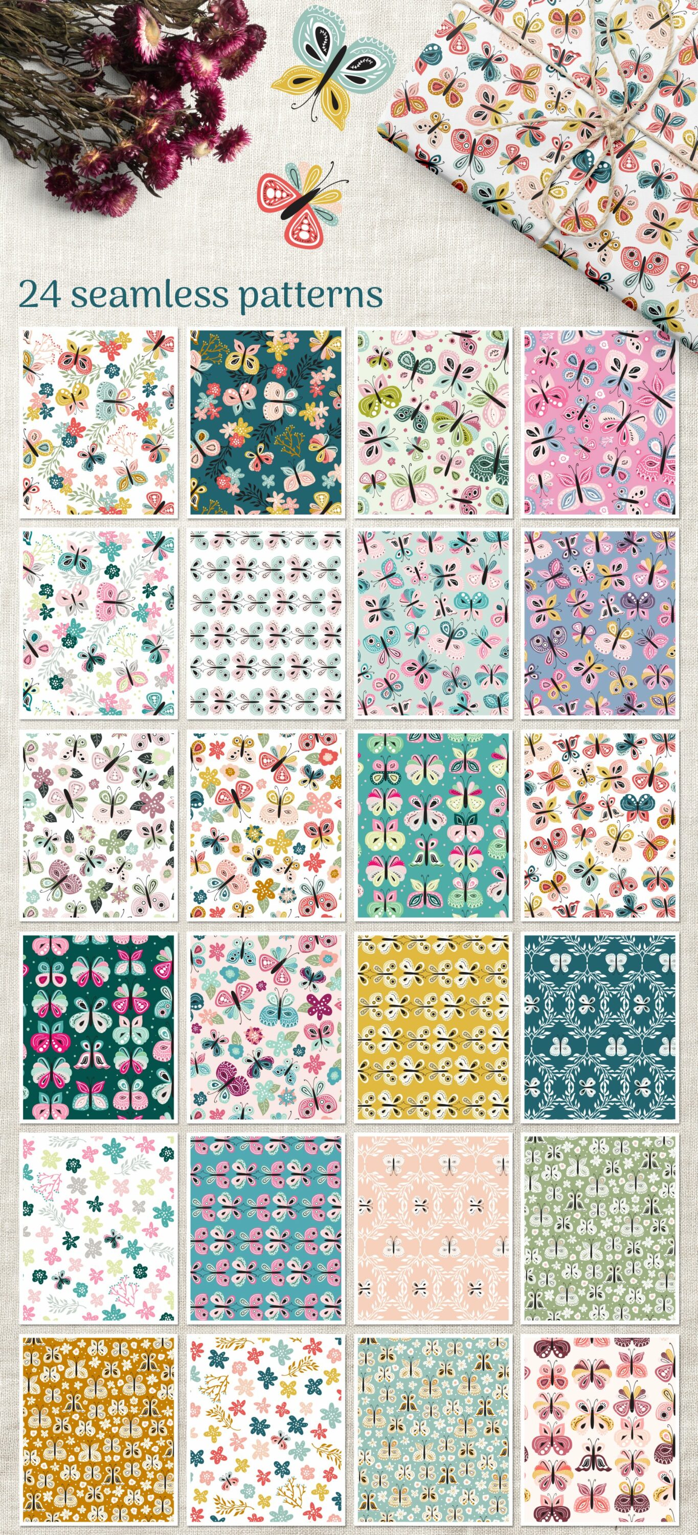 Butterflies Patterns Collection.