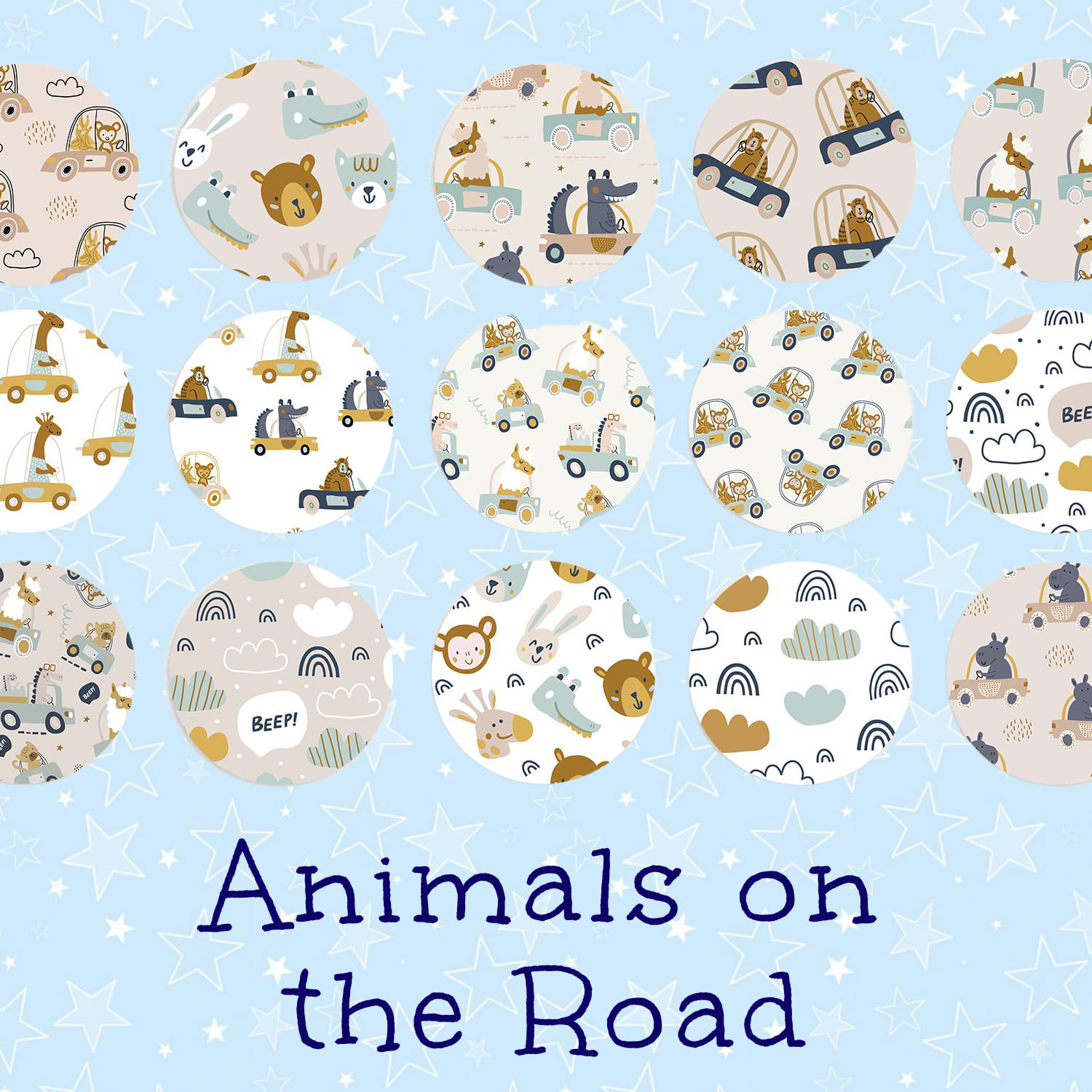 20 Animals on the Road patterns.