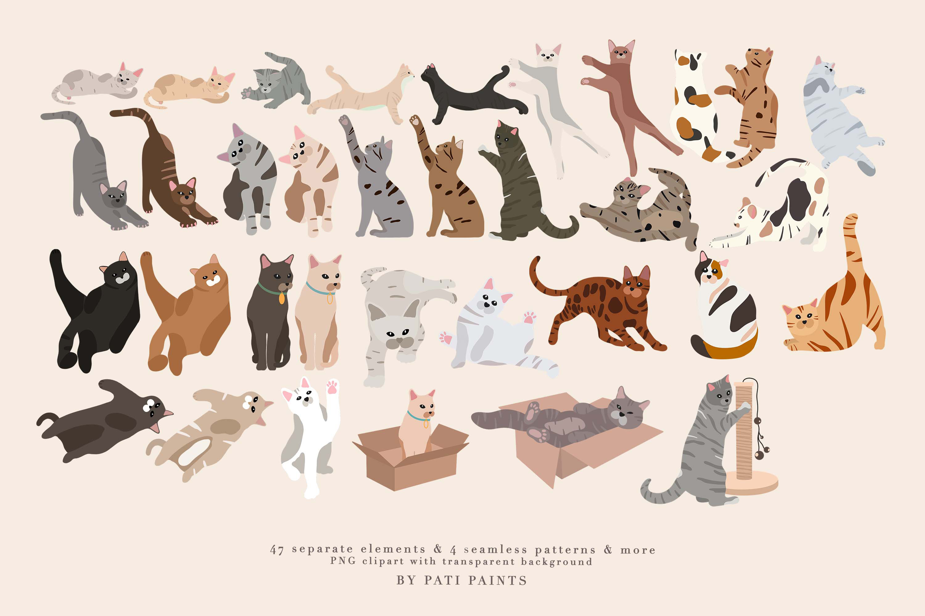 Cats illustrations collection