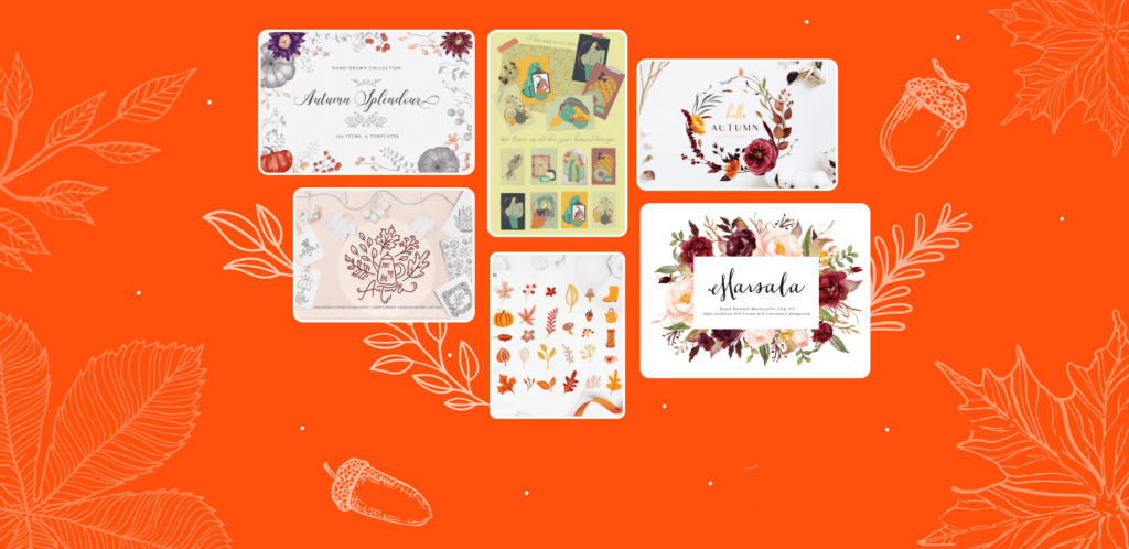 Best fall graphic elements Example.