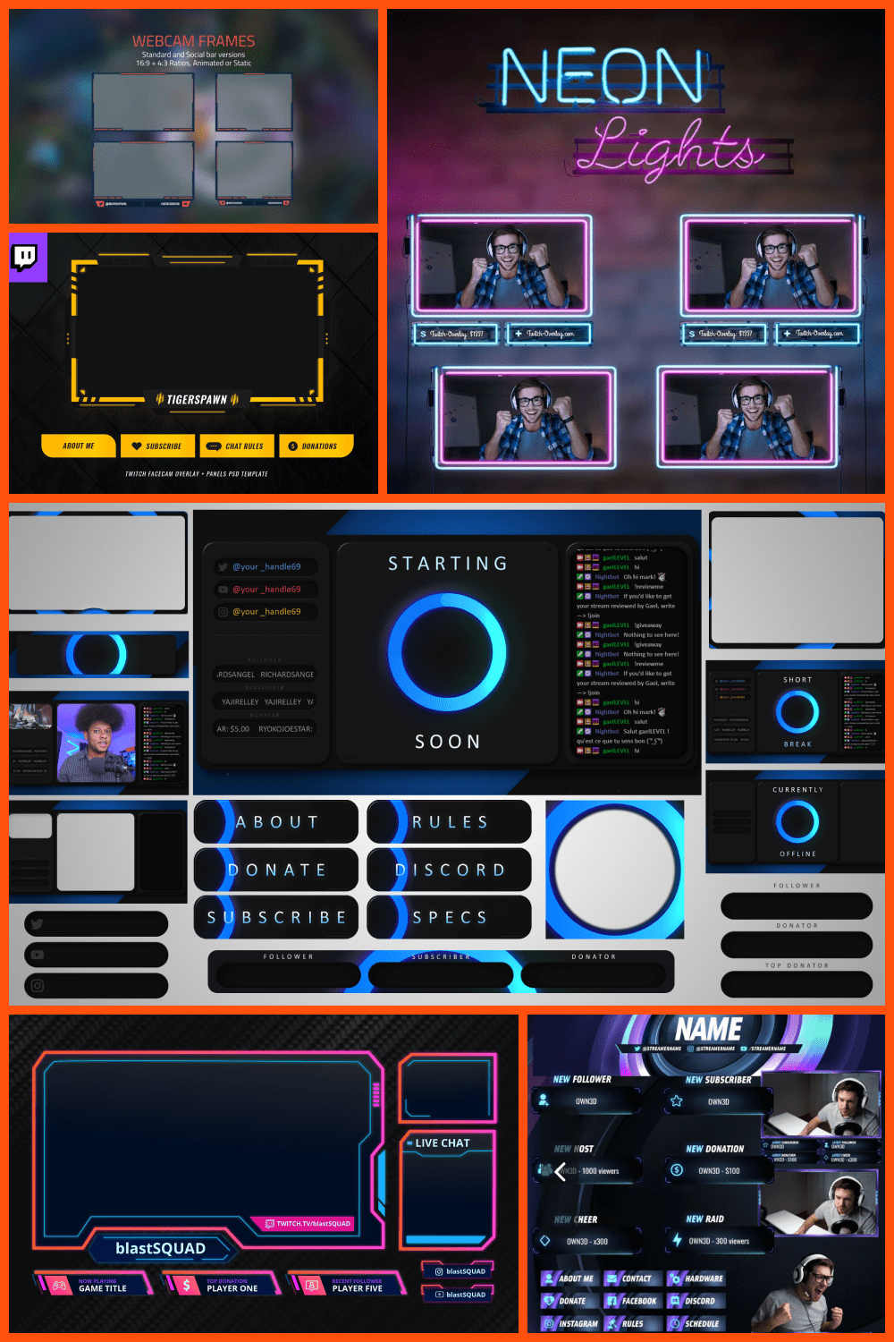 Free and customizable Twitch overlay templates