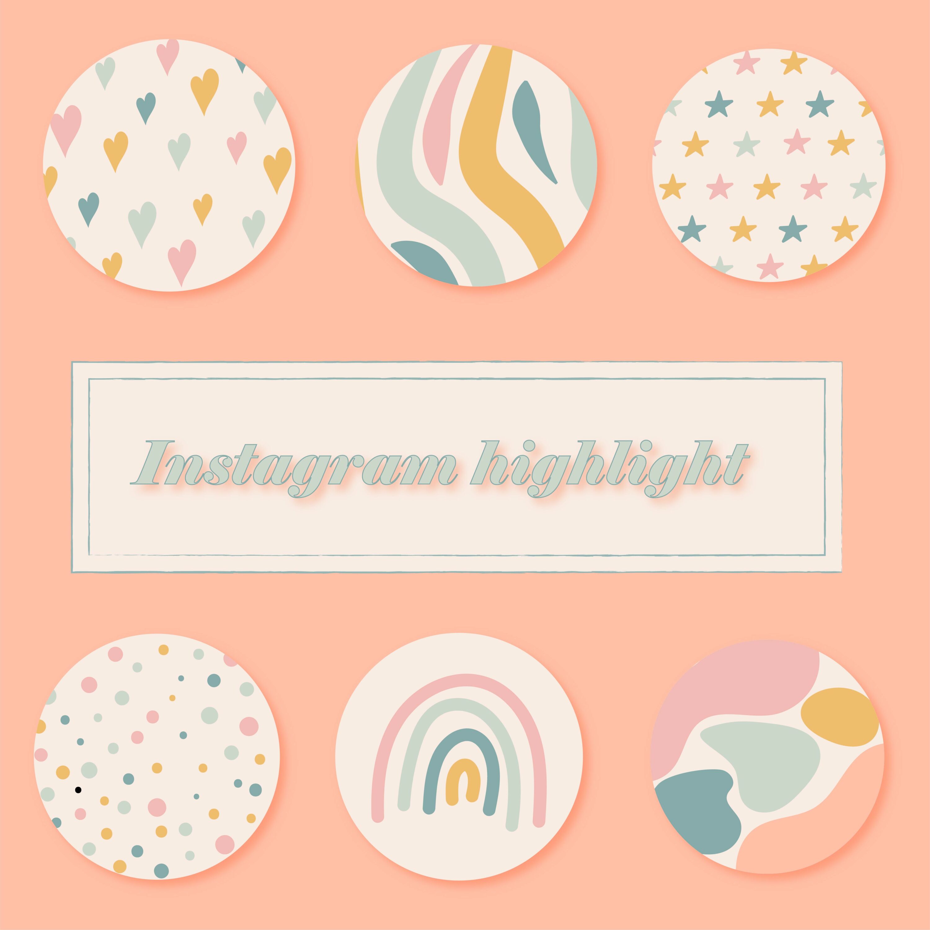 A set of 18 cute covers for trending Instagram stories