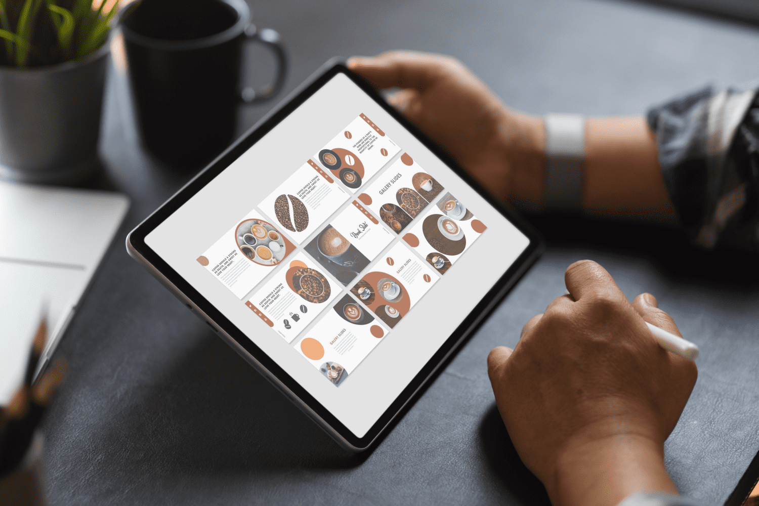 Bika Coffee-Coffee Addict Powerpoint - Mockup on Tablet.