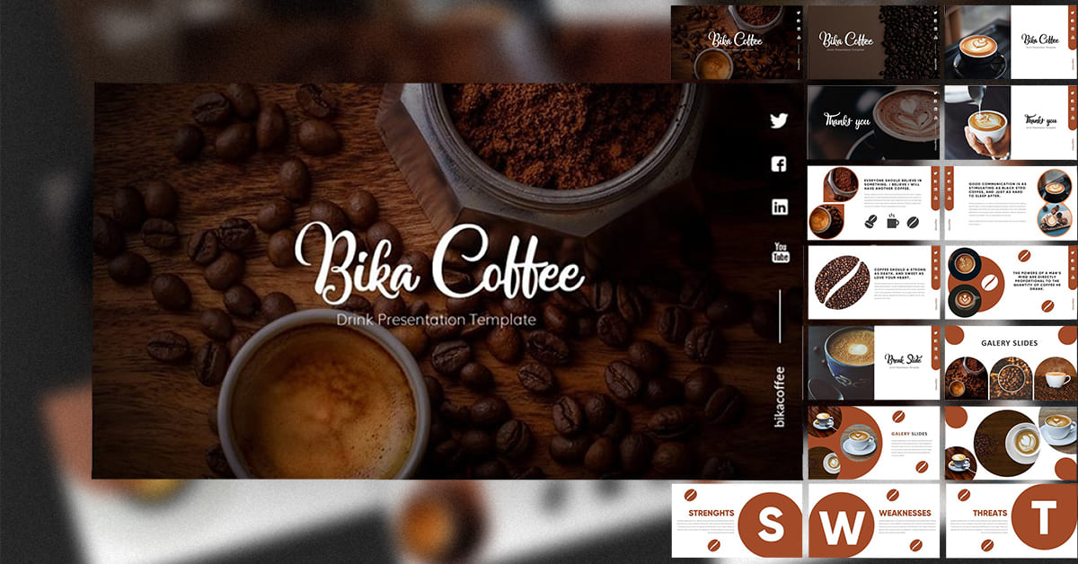 Bika Coffee Google Slides - preview image.