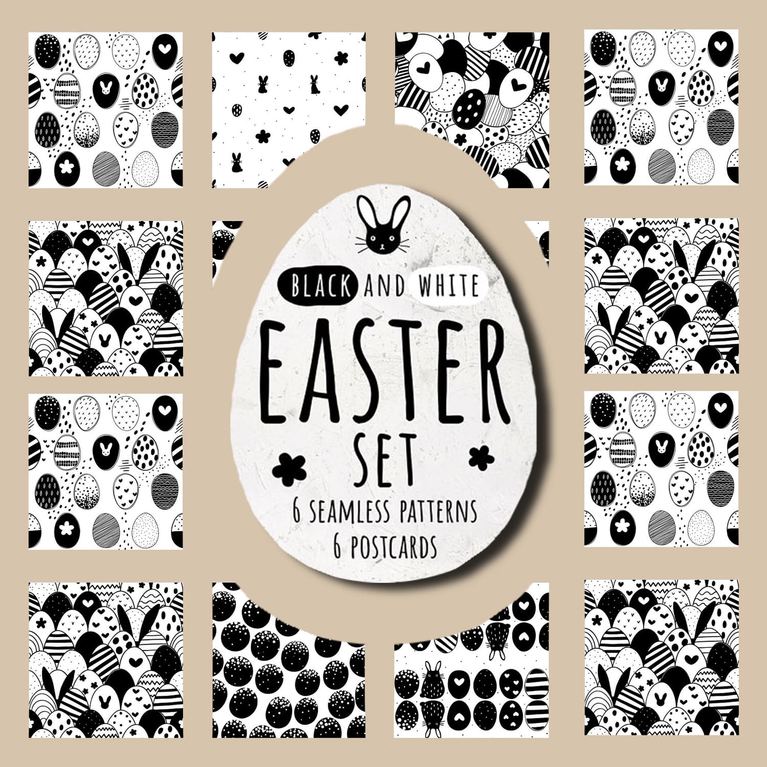 Black and white Easter set.