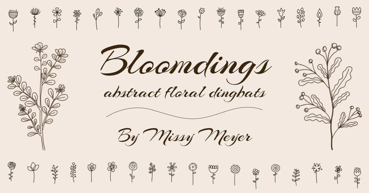 Bloomdings: Abstract Floral Dingbats - the example of great preview for your facebook page.