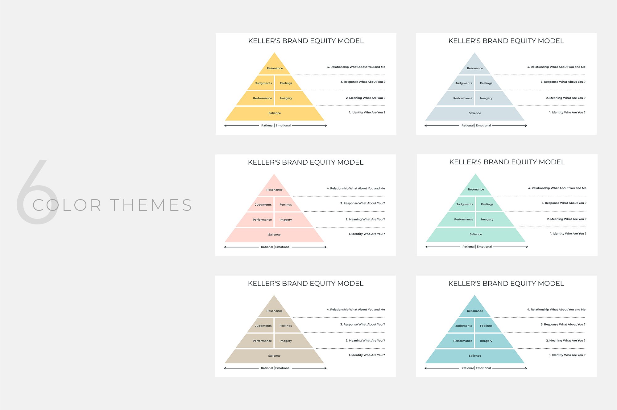 6 color themes of presentation.