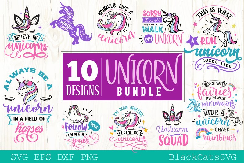 Unicorn SVG Bundle 10 Designs Magic SVG Bundle.