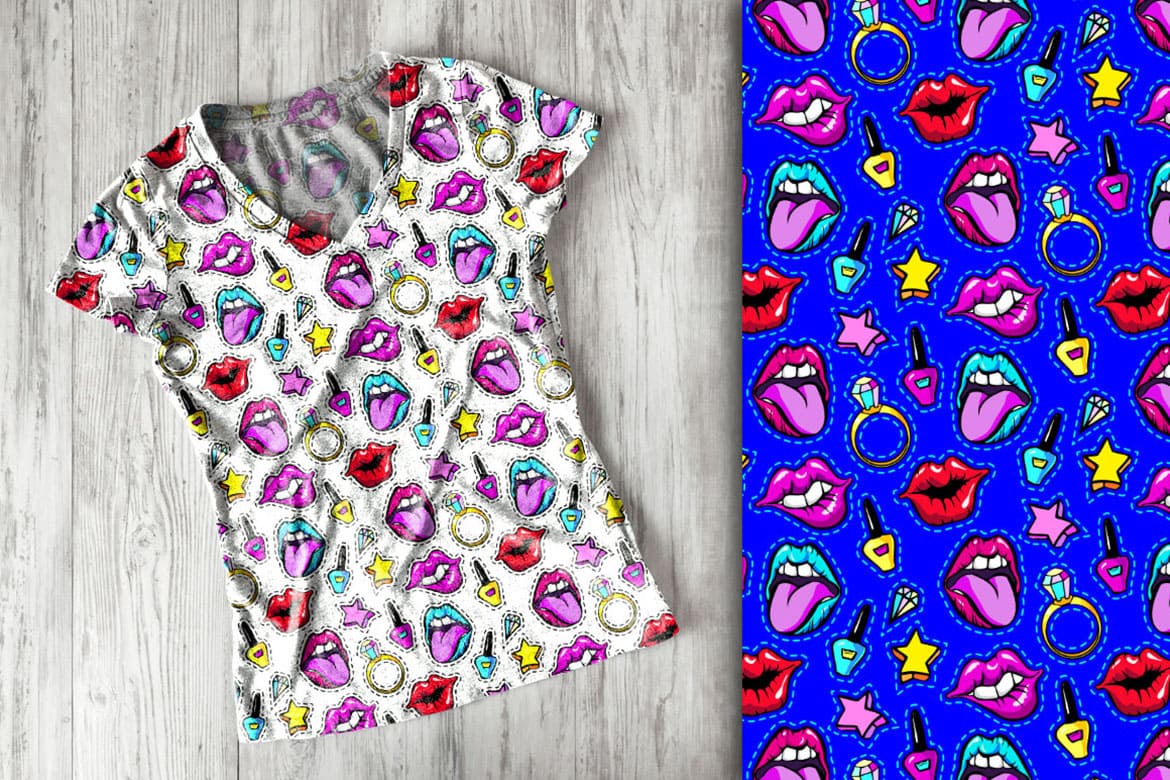 Bright t-shirt wit colorful prints.