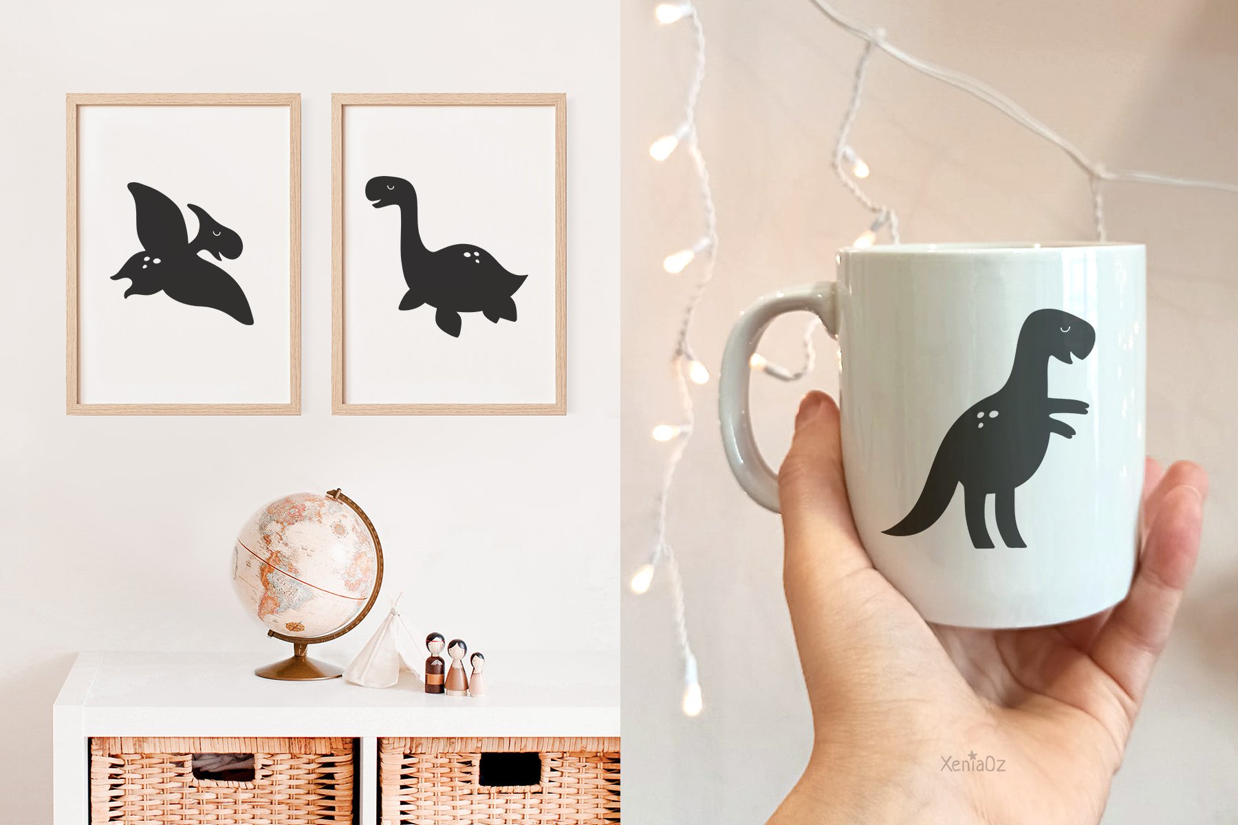 Dinosaur SVG, Dinosaur Silhouette Clipart, Cute Dino Cricut.