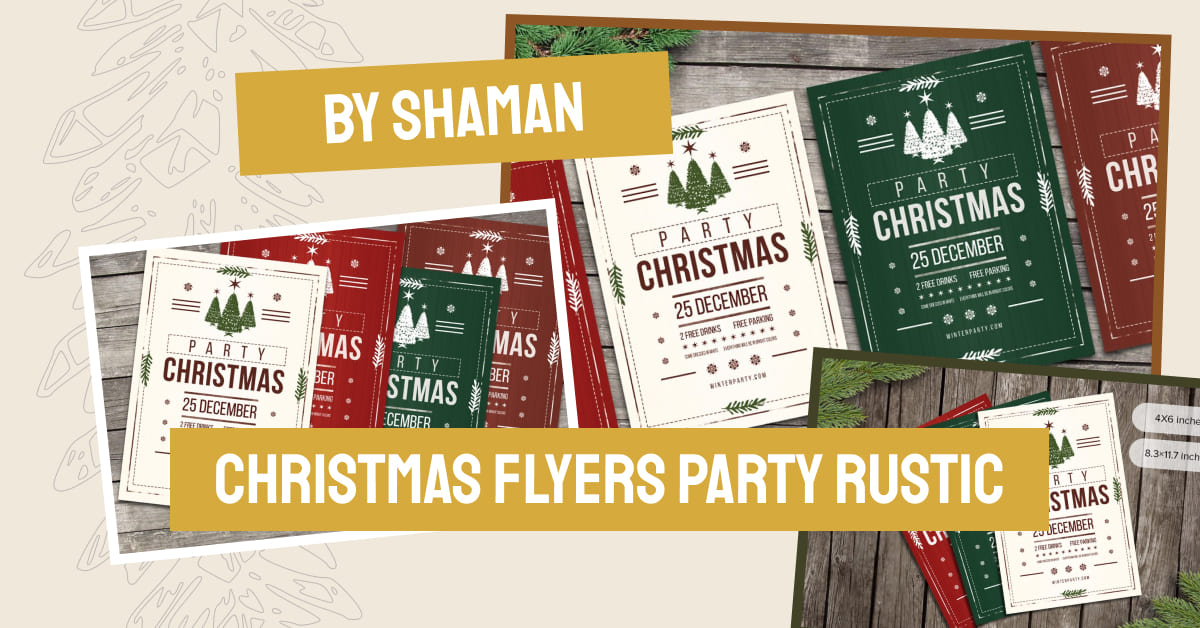 Rustic Event Flyer Christmas Flyers Party Rustic – MasterBundles