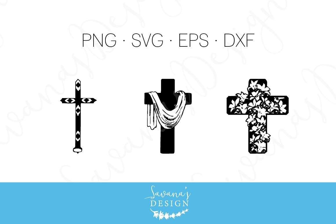 Cross SVG, EPS, DXF Cut Files.