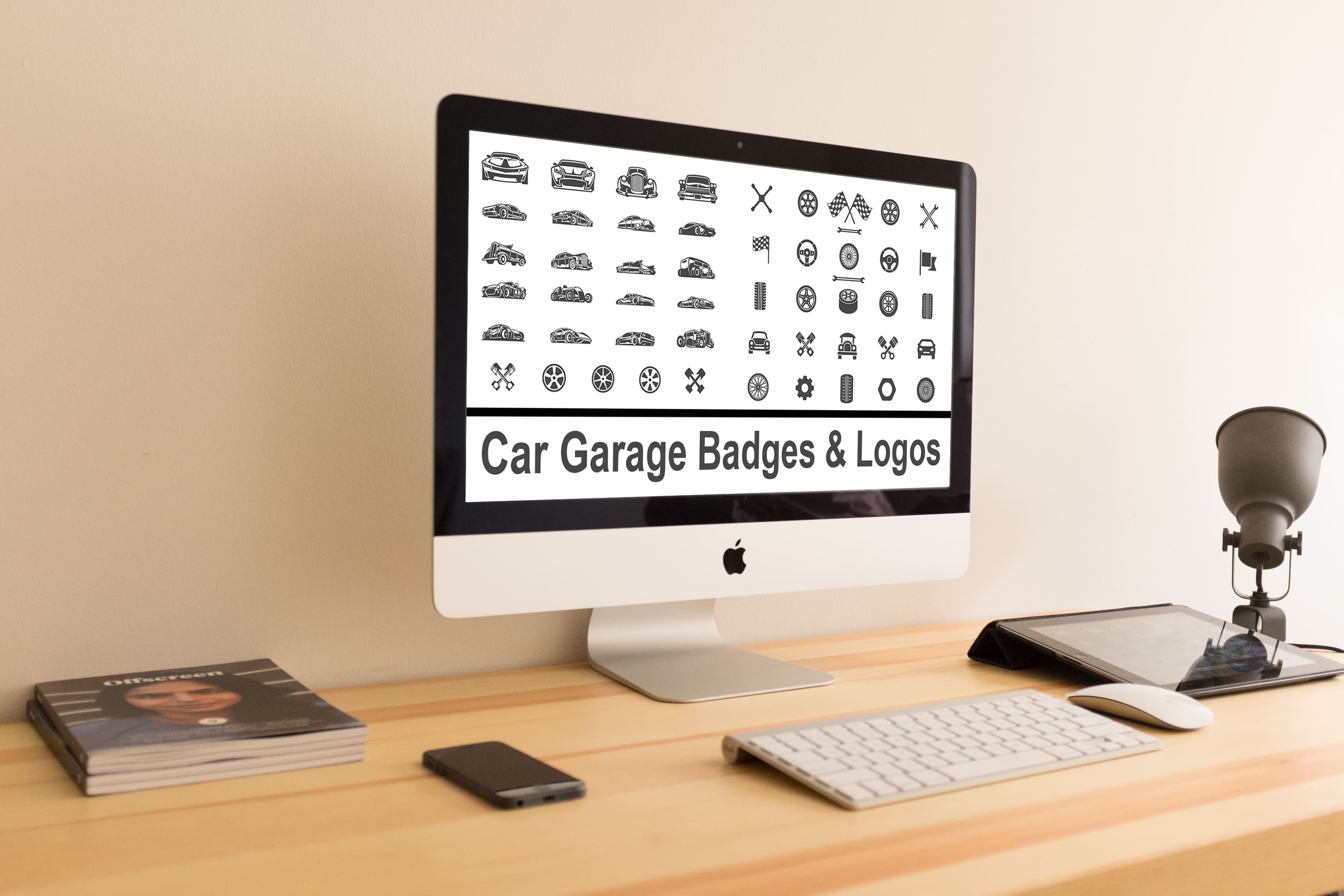 Desktop option of the Car Garage Badges & Logos.