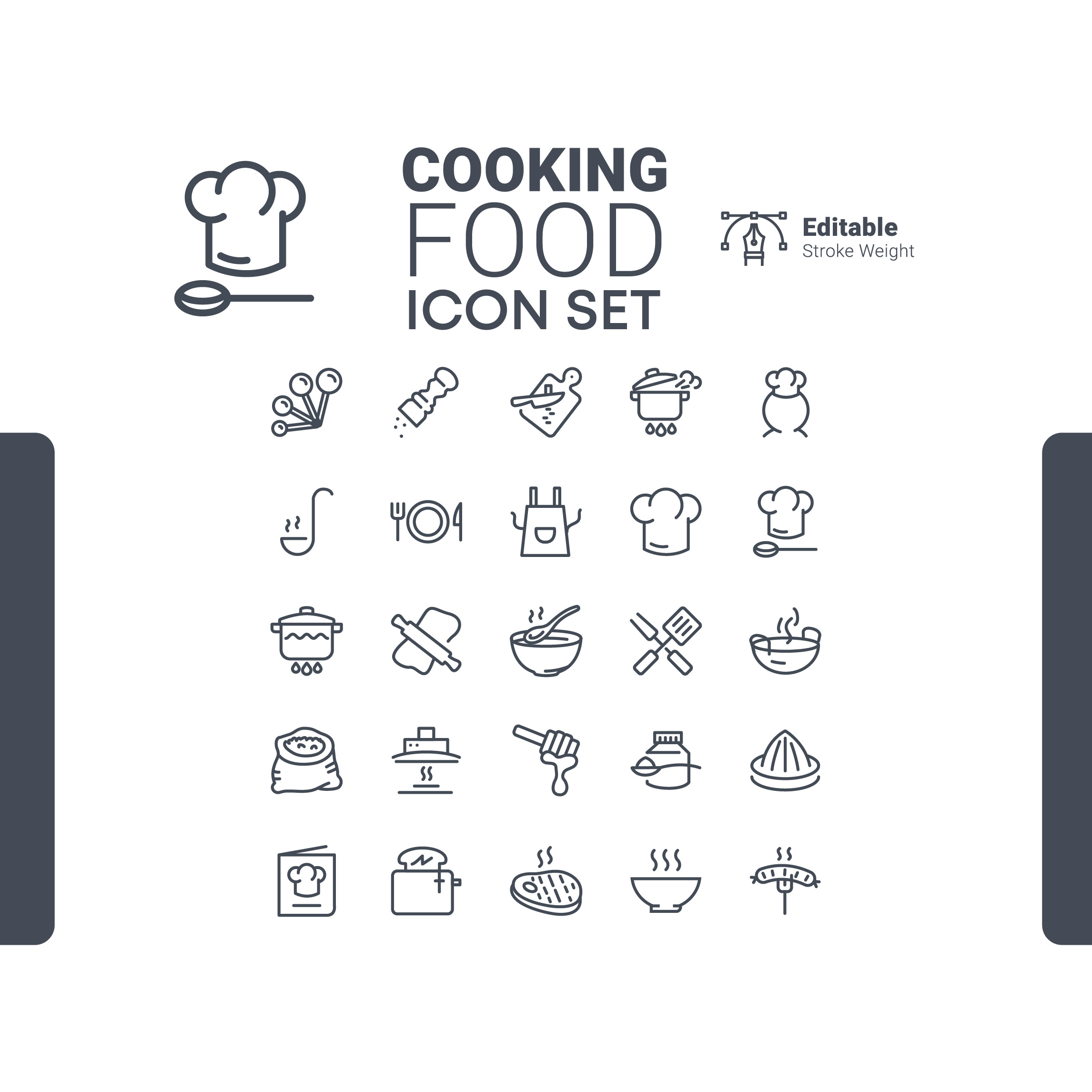 cooking food icon set 01