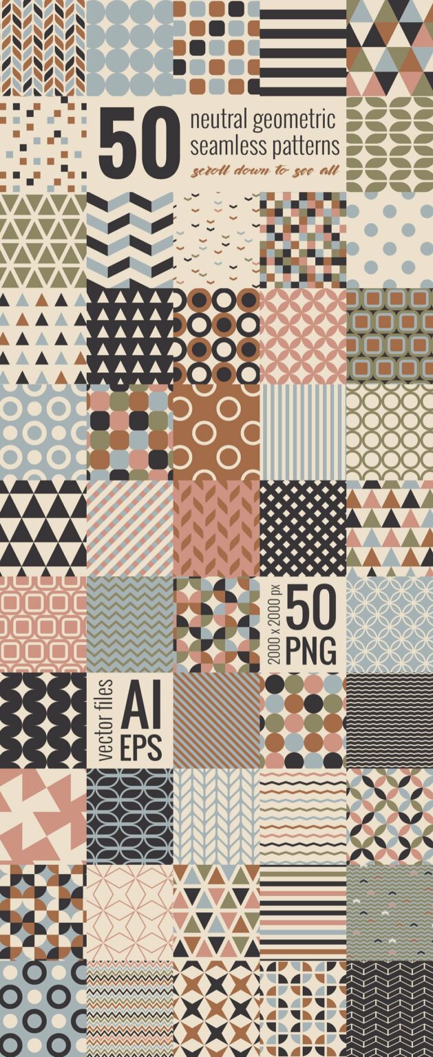 Minimal Geometric Patterns Bundle – MasterBundles